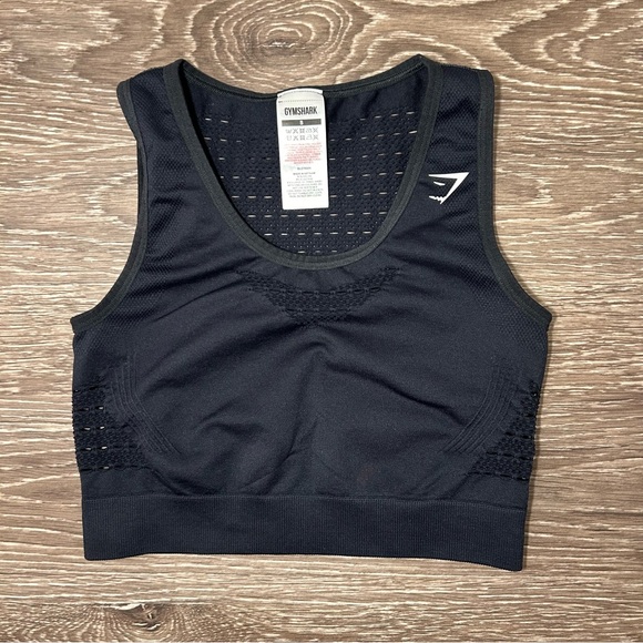 Gymshark Energy+ Seamless Crop Top - Black, Women’s Size Small, Gym / Workout - Picture 1 of 4
